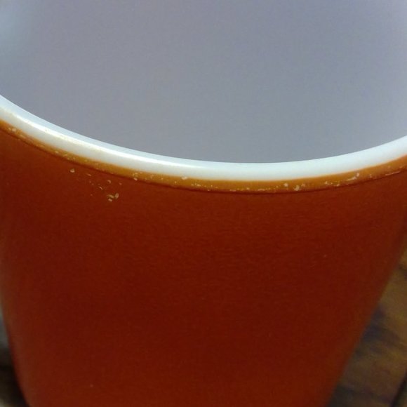 Set of 7 Vintage Corning Burnt Orange Milk Glass Tea Coffee Hot Chocolate Mugs - Picture 8 of 9